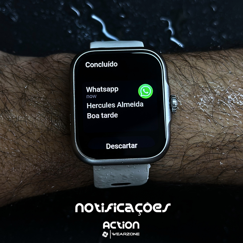 Smartwatch Action Wearzone á prova D'água, GPS integrado e 7 Dias de Bateria